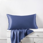 Dark Blue Silk Pillowcases for Sale