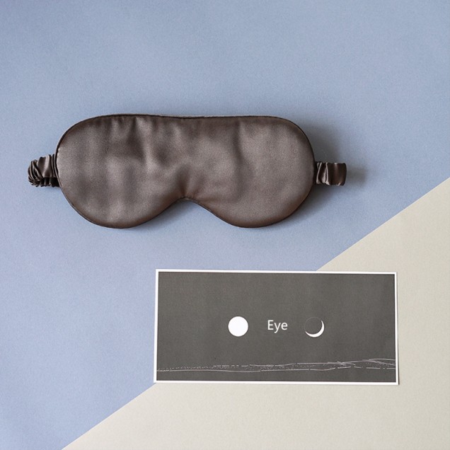 Black Printed Silk Eye Mask for Sale Black Printed Silk Eye Mask for Sale
