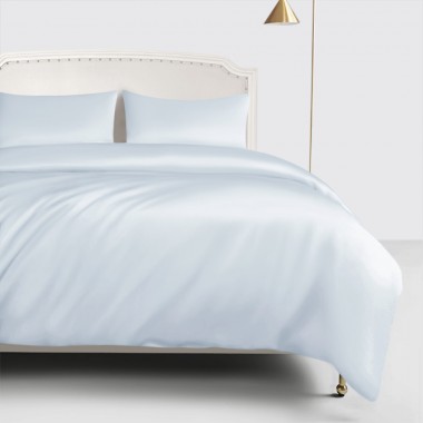 Alice Blue 22 Momme Mulberry Silk Duvet Cover for Sale