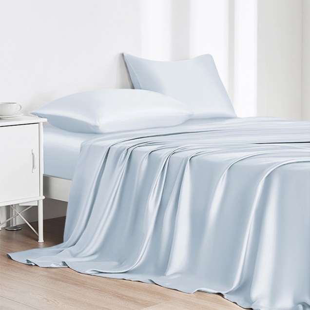 Alice Blue 22 Momme Mulberry Silk Flat Sheet for Sale Alice Blue 22 Momme Mulberry Silk Flat Sheet for Sale