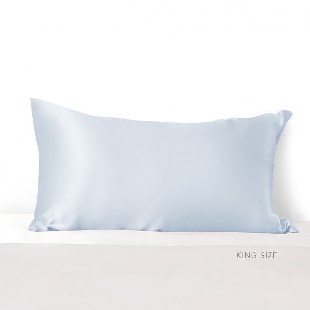 Alice Blue 22 Momme Mulberry Silk Pillowcase with Hidden Zipper for Sale Alice Blue 22 Momme Mulberry Silk Pillowcase with Hidden Zipper for Sale