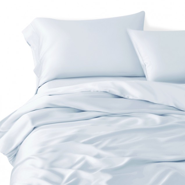 Alice Blue 3 PCS 22 Momme Mulberry Silk Duvet Cover Set for Sale Alice Blue 3 PCS 22 Momme Mulberry Silk Duvet Cover Set for Sale