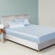 Baby Blue 22 Momme Mulberry Silk Fitted Sheet for Sale Baby Blue 22 Momme Mulberry Silk Fitted Sheet for Sale