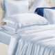 Baby Blue 3 PCS 22 Momme Mulberry Silk Duvet Cover Set for Sale Baby Blue 3 PCS 22 Momme Mulberry Silk Duvet Cover Set for Sale