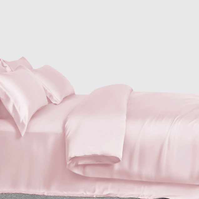 Baby Pink 3 PCS 22 Momme Mulberry Silk Duvet Cover Set for Sale Baby Pink 3 PCS 22 Momme Mulberry Silk Duvet Cover Set for Sale