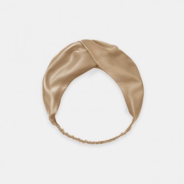 Beige Mulberry Silk Headband for Sale