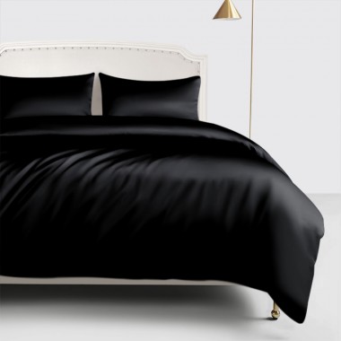 Black 22 Momme Mulberry Silk Duvet Cover for Sale