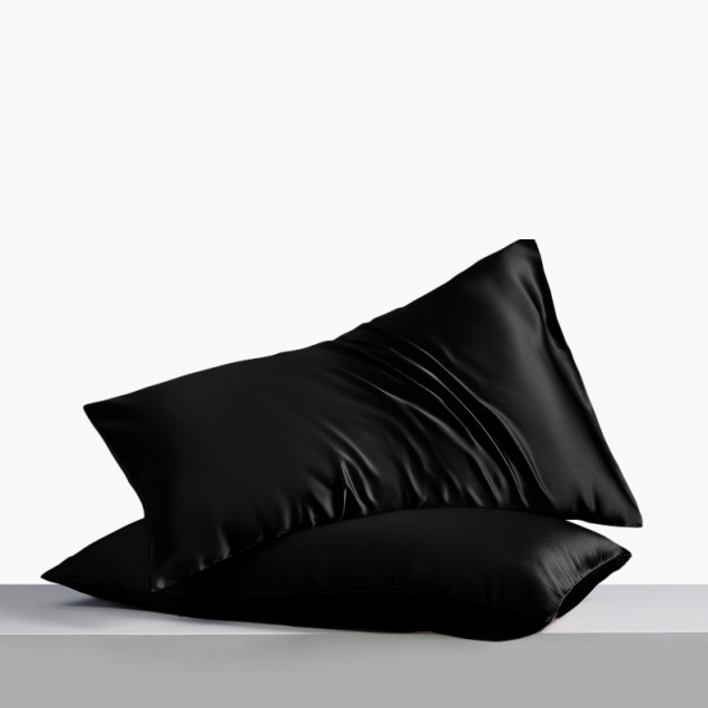 Black Envelope 22 Momme Mulberry Silk Pillowcase for Sale Black Envelope 22 Momme Mulberry Silk Pillowcase for Sale