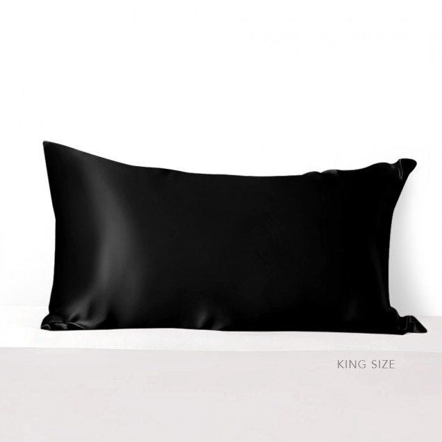 Black Envelope 22 Momme Mulberry Silk Pillowcase for Sale Black Envelope 22 Momme Mulberry Silk Pillowcase for Sale