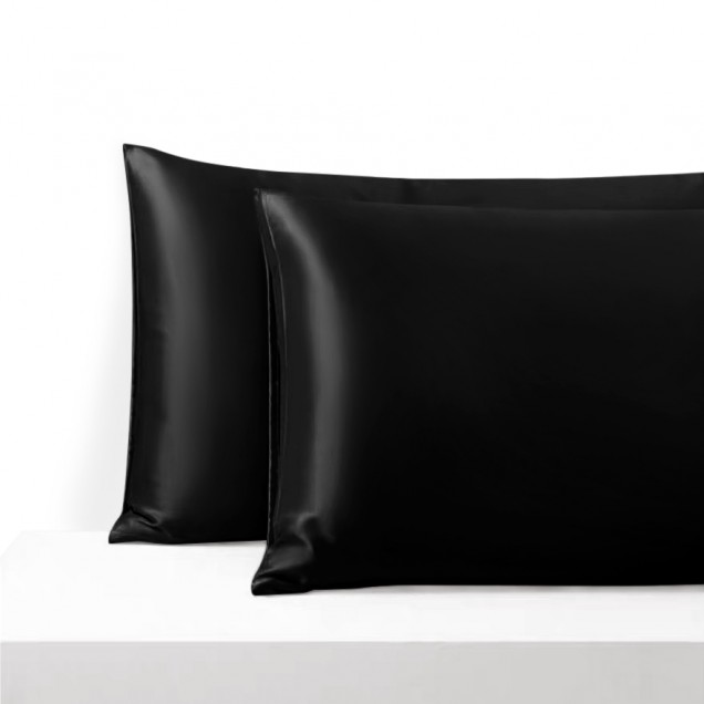 Black Envelope 22 Momme Mulberry Silk Pillowcase for Sale Black Envelope 22 Momme Mulberry Silk Pillowcase for Sale