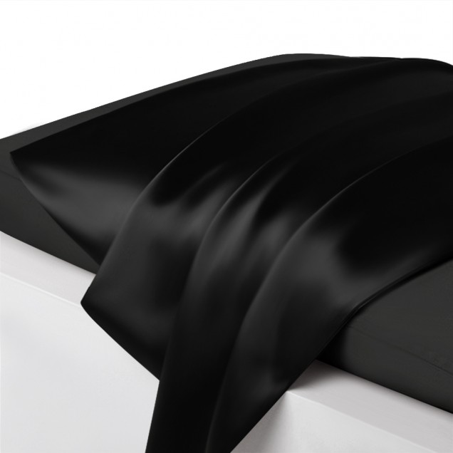 Black Envelope 22 Momme Mulberry Silk Pillowcase for Sale Black Envelope 22 Momme Mulberry Silk Pillowcase for Sale