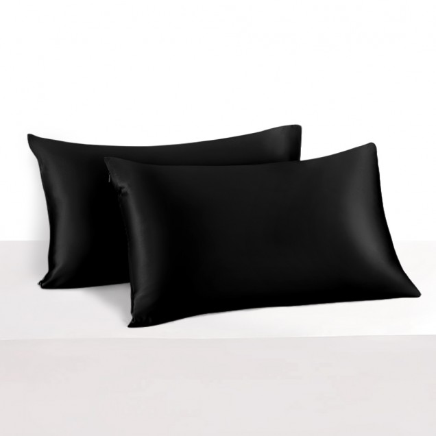 Black 22 Momme Mulberry Silk Pillowcase with Hidden Zipper for Sale Black 22 Momme Mulberry Silk Pillowcase with Hidden Zipper for Sale