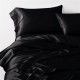 Black 3 PCS 22 Momme Mulberry Silk Duvet Cover Set for Sale Black 3 PCS 22 Momme Mulberry Silk Duvet Cover Set for Sale