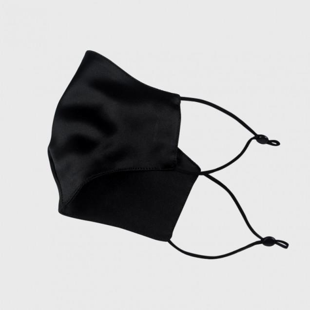 Black Double-Sided 22 Momme Silk Face Mask for Sale Black Double-Sided 22 Momme Silk Face Mask for Sale