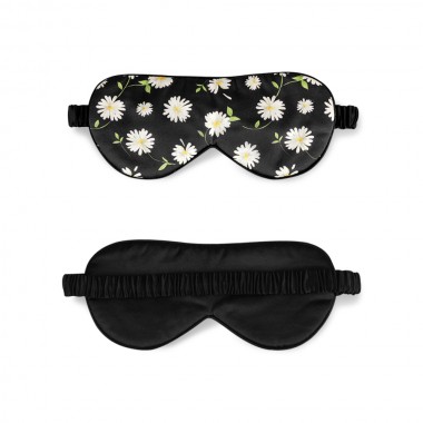 Black Flower Silk Sleep Mask for Sale