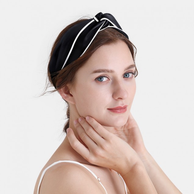 Black & Ivory Silk Headband for Sale Black & Ivory Silk Headband for Sale