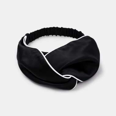 Black & Ivory Silk Headband for Sale