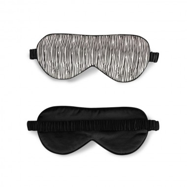 Black & Silver Silk Sleep Mask for Sale
