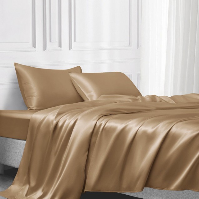 Cappuccino 22 Momme Mulberry Silk Flat Sheet for Sale Cappuccino 22 Momme Mulberry Silk Flat Sheet for Sale