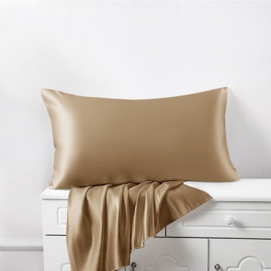 Cappuccino 22 Momme Mulberry Silk Pillowcase with Hidden Zipper for Sale