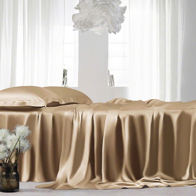 Cappuccino 22 Momme Mulberry Silk Sheet Set for Sale Cappuccino 22 Momme Mulberry Silk Sheet Set for Sale