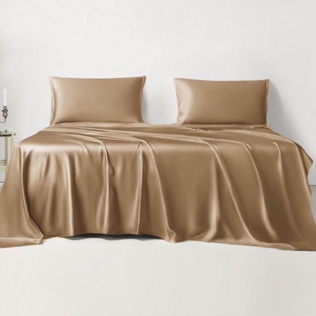 Cappuccino 22 Momme Mulberry Silk Sheet Set for Sale Cappuccino 22 Momme Mulberry Silk Sheet Set for Sale