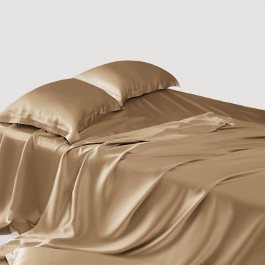 Cappuccino 22 Momme Mulberry Silk Sheet Set for Sale