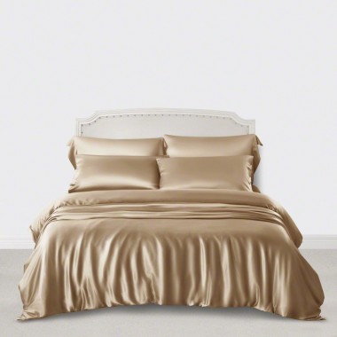 Cappuccino 3 PCS 22 Momme Mulberry Silk Duvet Cover Set for Sale