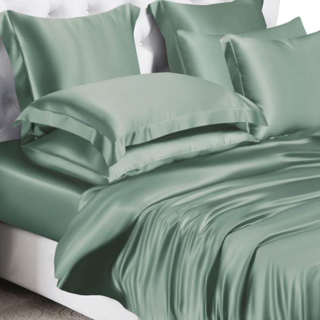 Celadon Green 22 Momme Mulberry Silk Duvet Cover for Sale Celadon Green 22 Momme Mulberry Silk Duvet Cover for Sale