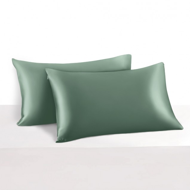 Celadon Green 22 Momme Mulberry Silk Pillowcase with Hidden Zipper for Sale Celadon Green 22 Momme Mulberry Silk Pillowcase with Hidden Zipper for Sale