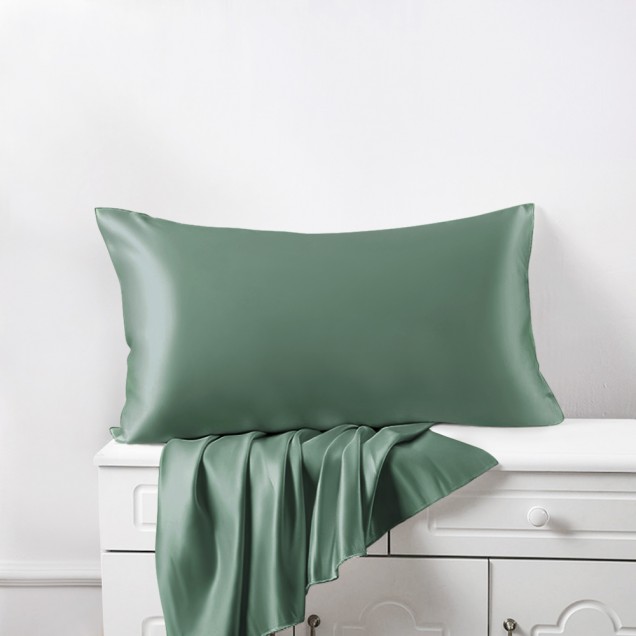 Celadon Green 22 Momme Mulberry Silk Pillowcase with Hidden Zipper for Sale Celadon Green 22 Momme Mulberry Silk Pillowcase with Hidden Zipper for Sale