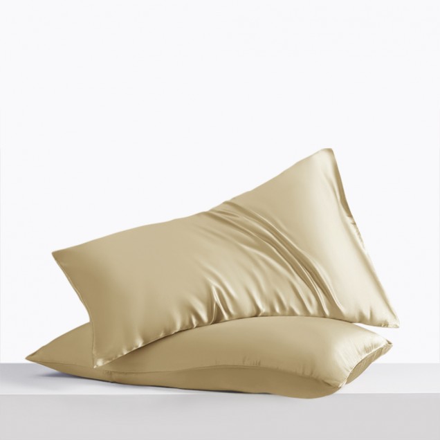 Champagne Envelope 22 Momme Mulberry Silk Pillowcase for Sale Champagne Envelope 22 Momme Mulberry Silk Pillowcase for Sale