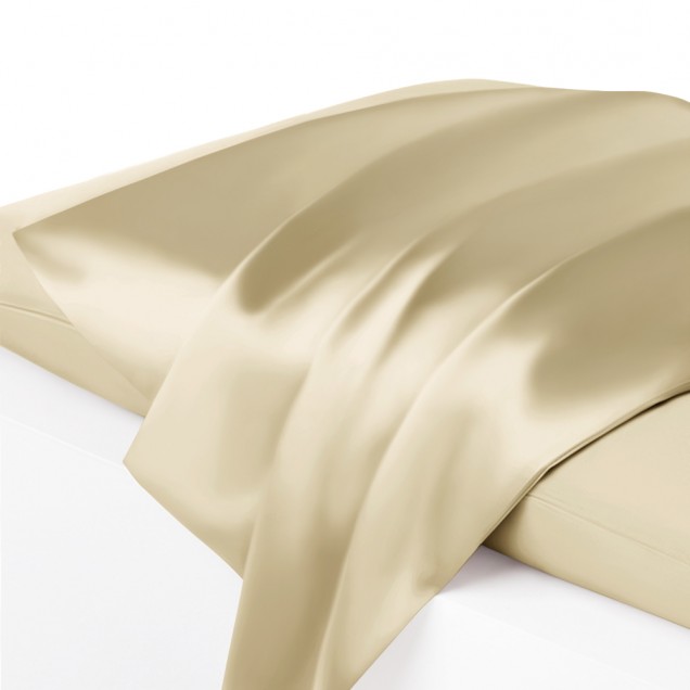 Champagne Envelope 22 Momme Mulberry Silk Pillowcase for Sale Champagne Envelope 22 Momme Mulberry Silk Pillowcase for Sale