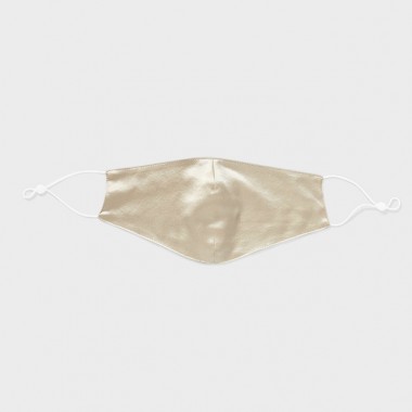 Champagne & White Double-Sided 22 Momme Silk Face Mask for Sale
