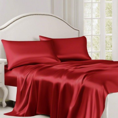 Cherry 22 Momme Mulberry Silk Flat Sheet for Sale