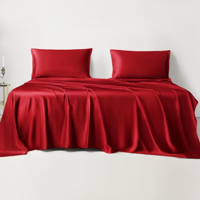 Cherry 22 Momme Mulberry Silk Sheet Set for Sale Cherry 22 Momme Mulberry Silk Sheet Set for Sale
