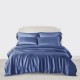 Dark Blue 3 PCS 22 Momme Mulberry Silk Duvet Cover Set for Sale Dark Blue 3 PCS 22 Momme Mulberry Silk Duvet Cover Set for Sale