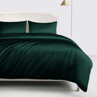 Dark Green 22 Momme Mulberry Silk Duvet Cover for Sale