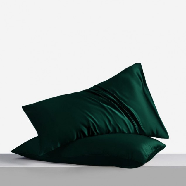 Dark Green Envelope 22 Momme Mulberry Silk Pillowcase for Sale Dark Green Envelope 22 Momme Mulberry Silk Pillowcase for Sale