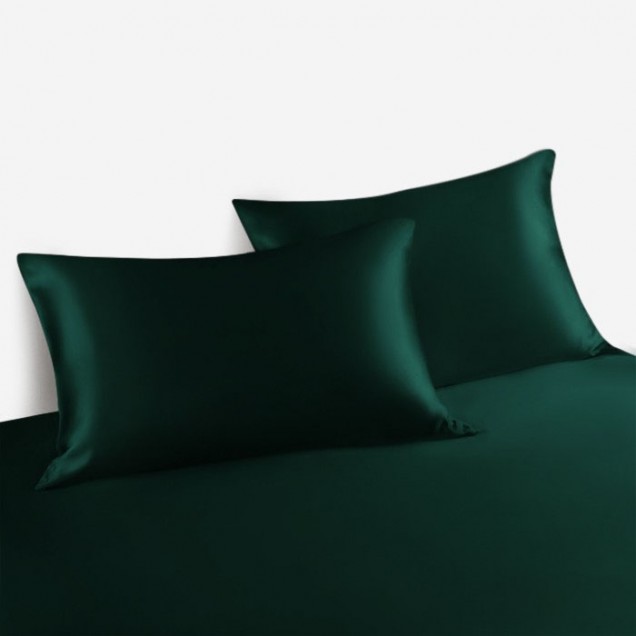 Dark Green Envelope 22 Momme Mulberry Silk Pillowcase for Sale Dark Green Envelope 22 Momme Mulberry Silk Pillowcase for Sale