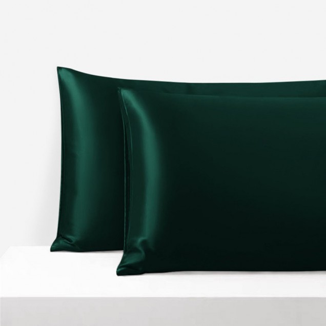 Dark Green Envelope 22 Momme Mulberry Silk Pillowcase for Sale Dark Green Envelope 22 Momme Mulberry Silk Pillowcase for Sale