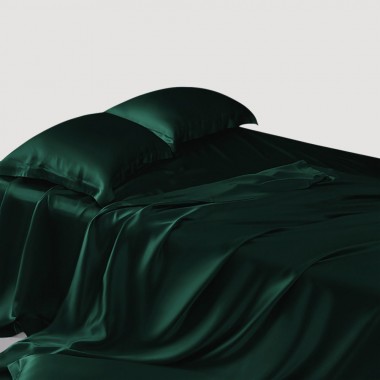 Dark Green 22 Momme Mulberry Silk Sheet Set for Sale