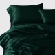 Dark Green 3 PCS 22 Momme Mulberry Silk Duvet Cover Set for Sale Dark Green 3 PCS 22 Momme Mulberry Silk Duvet Cover Set for Sale