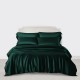 Dark Green 3 PCS 22 Momme Mulberry Silk Duvet Cover Set for Sale Dark Green 3 PCS 22 Momme Mulberry Silk Duvet Cover Set for Sale