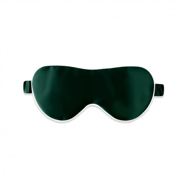 Dark Green & Ivory Suede Rose Silk Eye Mask for Sale Dark Green & Ivory Suede Rose Silk Eye Mask for Sale