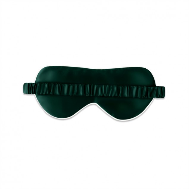 Dark Green & Ivory Suede Rose Silk Eye Mask for Sale Dark Green & Ivory Suede Rose Silk Eye Mask for Sale