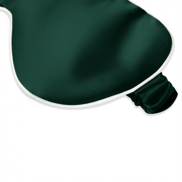 Dark Green & Ivory Suede Rose Silk Eye Mask for Sale Dark Green & Ivory Suede Rose Silk Eye Mask for Sale