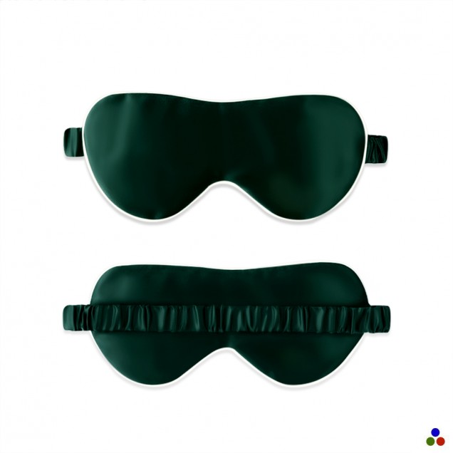 Dark Green & Ivory Suede Rose Silk Eye Mask for Sale Dark Green & Ivory Suede Rose Silk Eye Mask for Sale