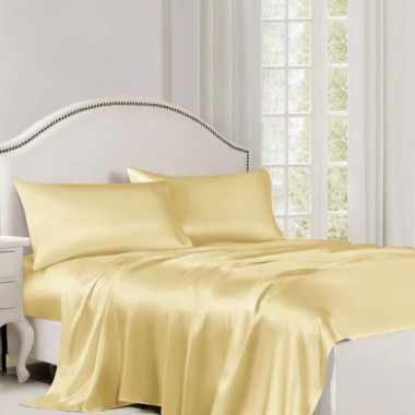 Gold 22 Momme Mulberry Silk Flat Sheet for Sale