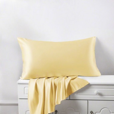 Gold 22 Momme Mulberry Silk Pillowcase with Hidden Zipper for Sale